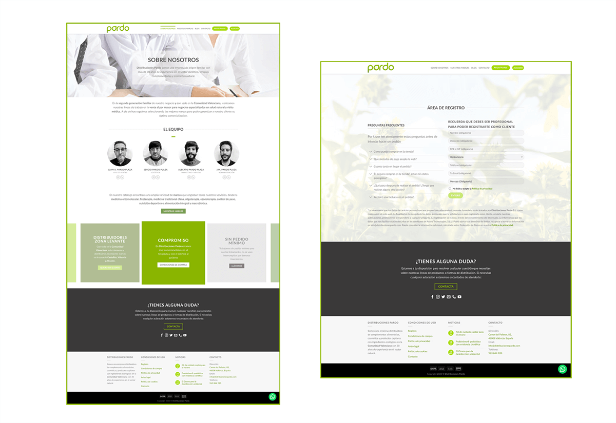 Portfolio 1 Diseño Web Distribuciones Pardo
